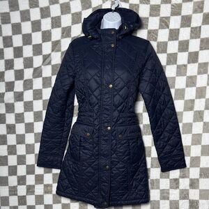 Barbour Navy Quilted Women's Jacket Parka 8
